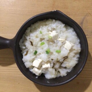 豆腐細ねぎ塩昆布入りおじや♪